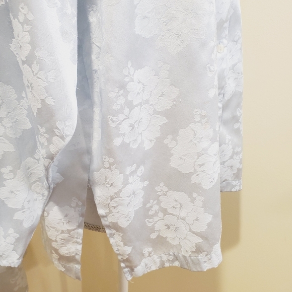 Lord and Taylor Women's Vintage light blue brocade fabric pajama set size M - Picture 7 of 9